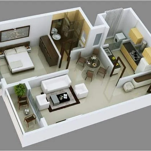 1 BHK indicative floor plan at Brigade Kadugodi near Kadugodi Metro Station East Bangalore